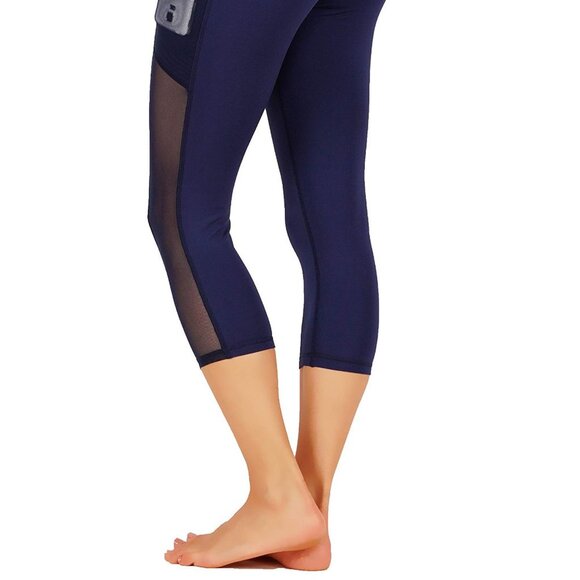 Yoga Leggings Side Mesh Pockets Pants Capri GD56 - Picture 3 of 6